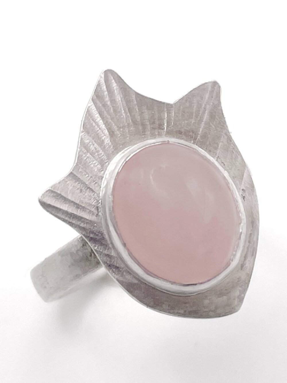 Sterling Silver 925 and Rose Quartz Ring, Size 8, One-of-a-kind - Picture 2 of 3